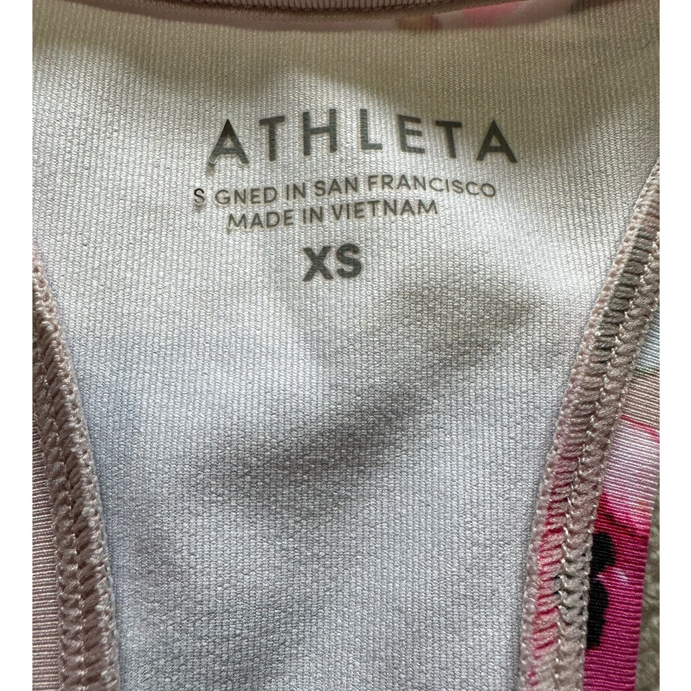 Athleta Shanti Floral Racerback Tank Top Pink Rose Print Athletic XS - Picture 5 of 9